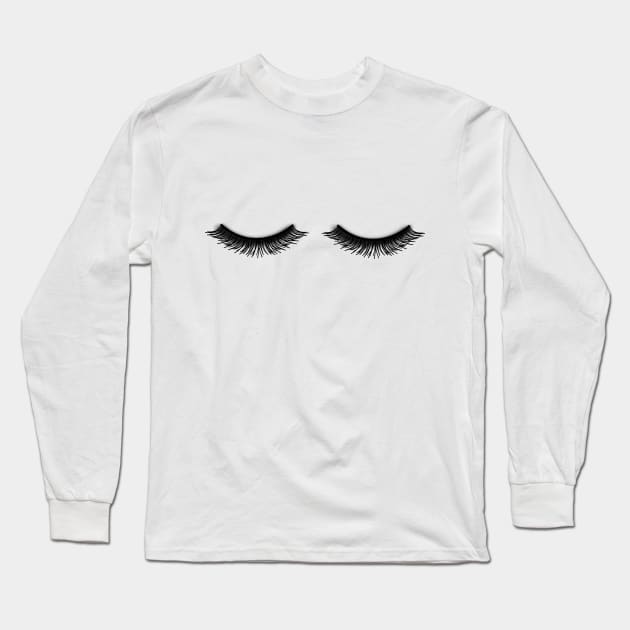 Cute Makeup Eye Lashes Long Sleeve T-Shirt by Robyn's T shop